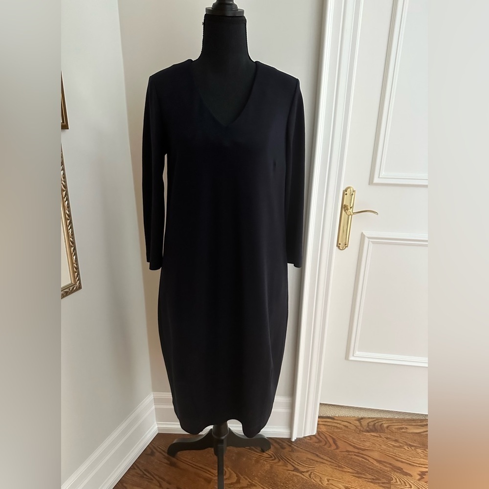 Peserico Black V-Neck Dress size 40 NWT